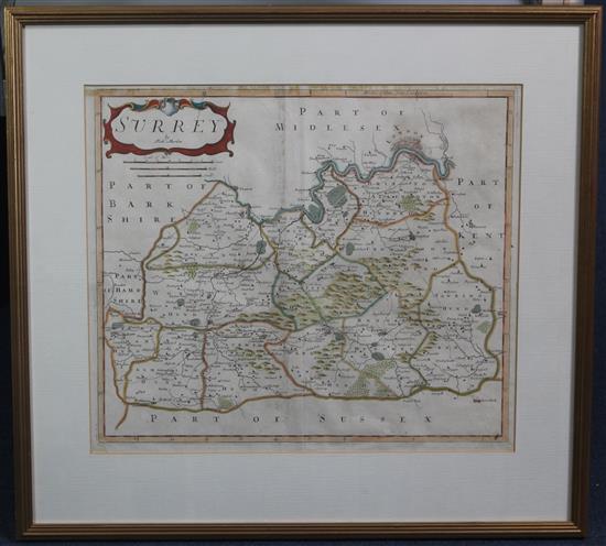 Robert Morden Maps of Surrey and West Moreland, 14.5 x 17in.